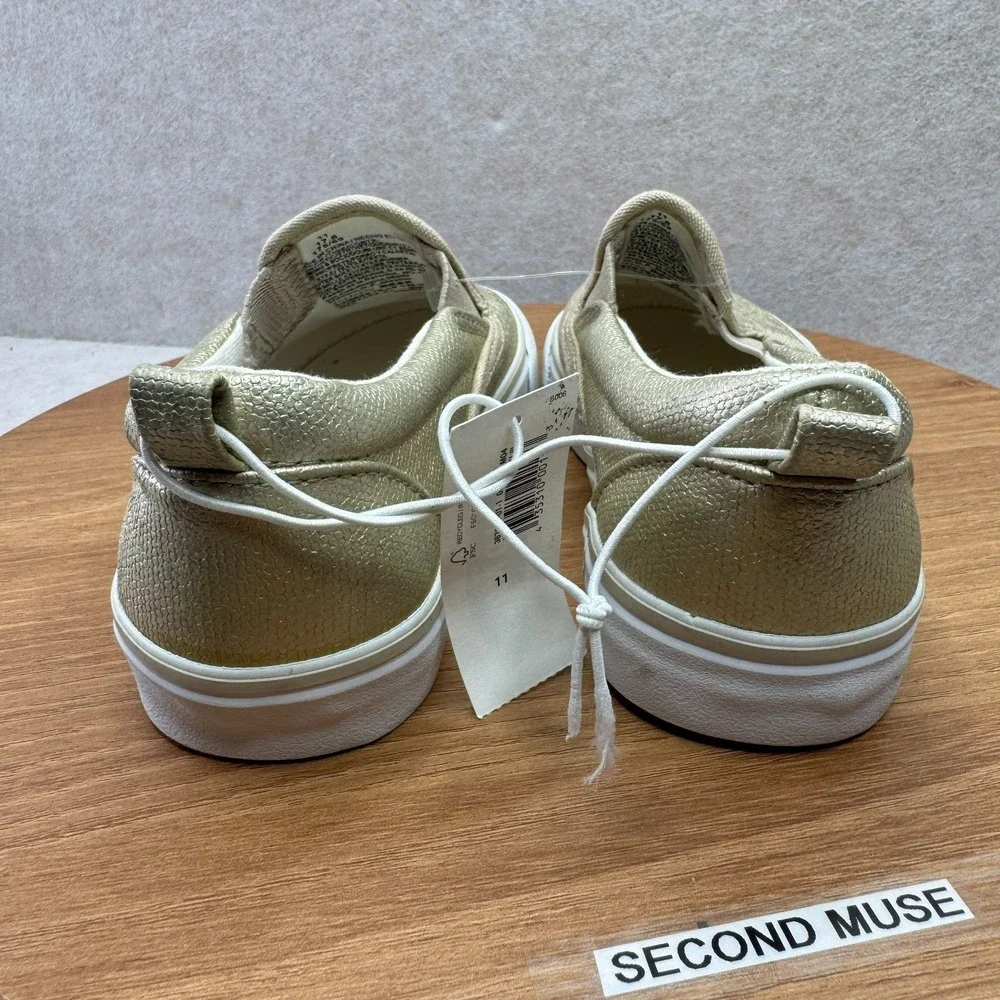 Old Navy Girls Gold Metallic Slip On Sneakers Shoes Size 11 Casual Everyday‎ NWT